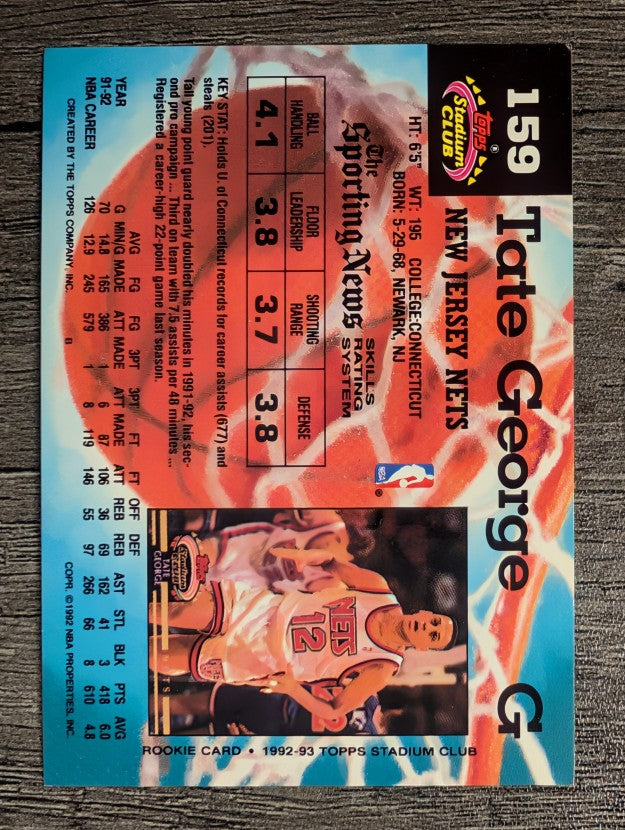 1992-93 Stadium Club #159 Tate George