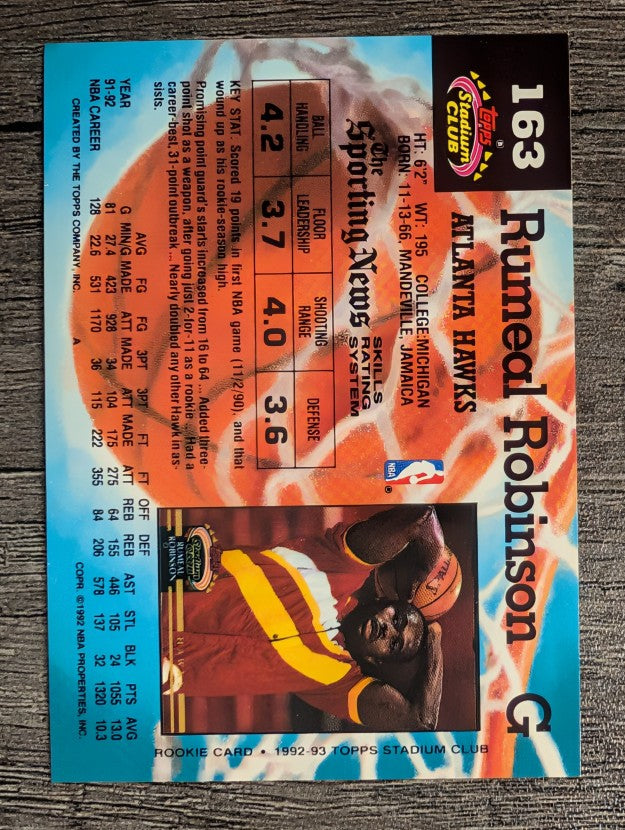 1992-93 Stadium Club #163 Rumeal Robinson