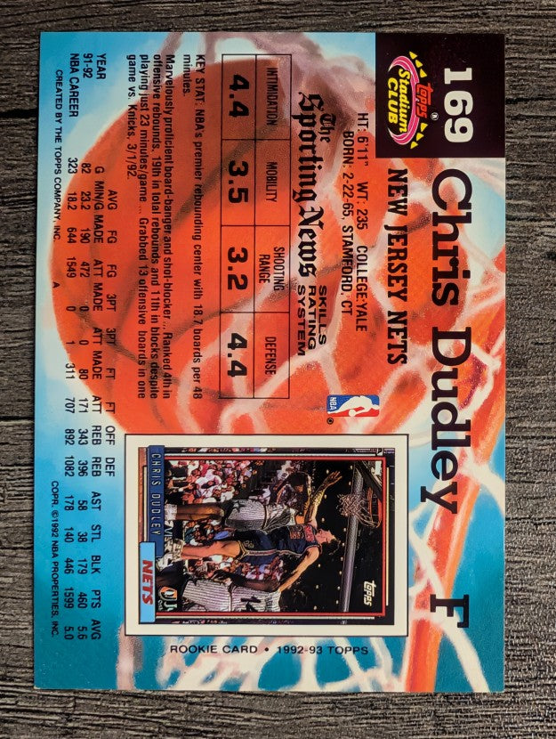 1992-93 Stadium Club #169 Chris Dudley