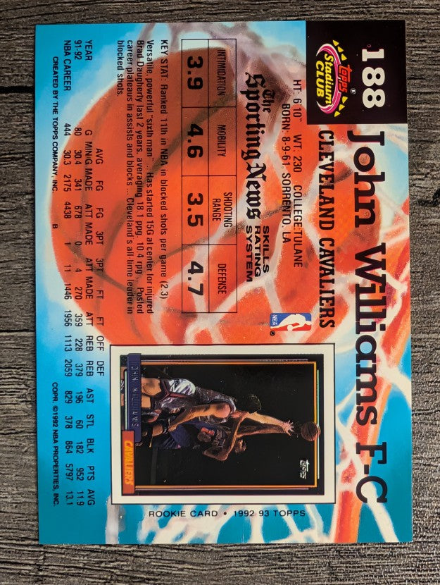 1992-93 Stadium Club #188 John Williams