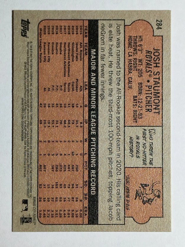 2021 Topps Heritage #284 Josh Staumont