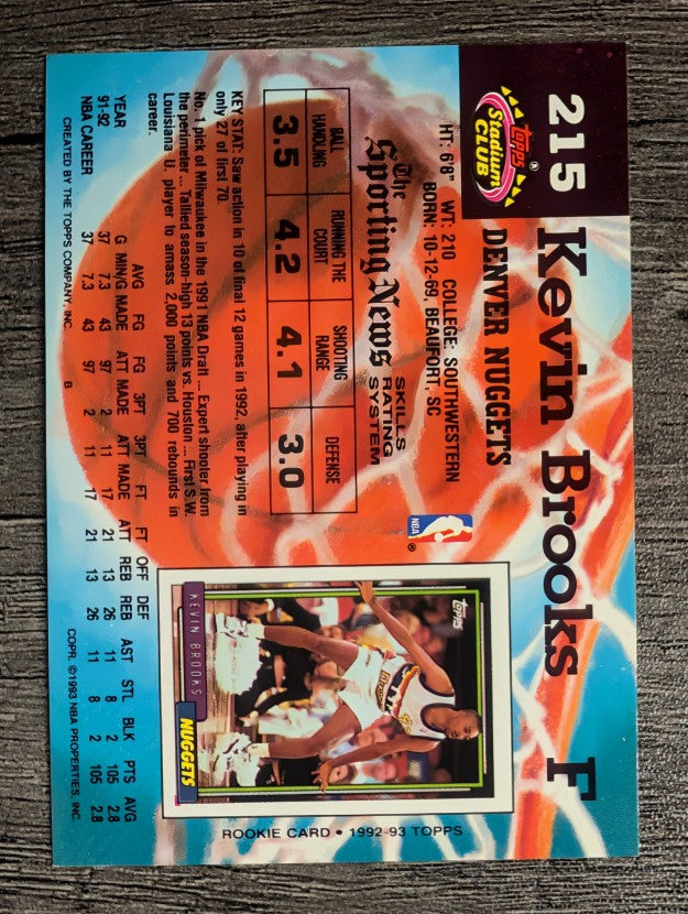 1992-93 Stadium Club #215 Kevin Brooks