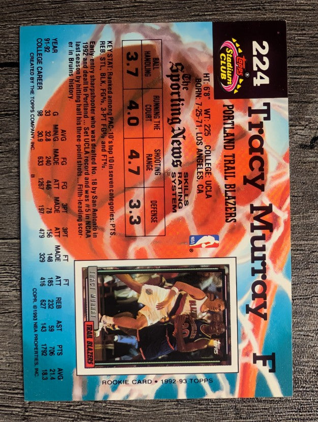 1992-93 Stadium Club #224 Tracy Murray RC