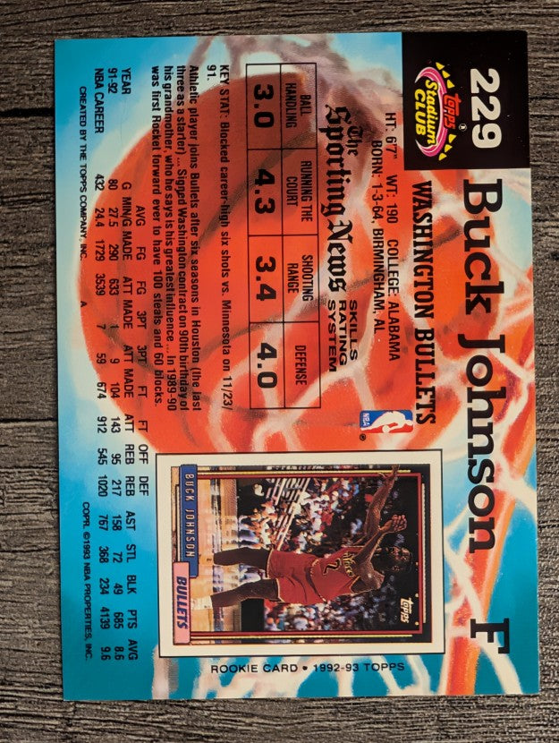 1992-93 Stadium Club #229 Buck Johnson