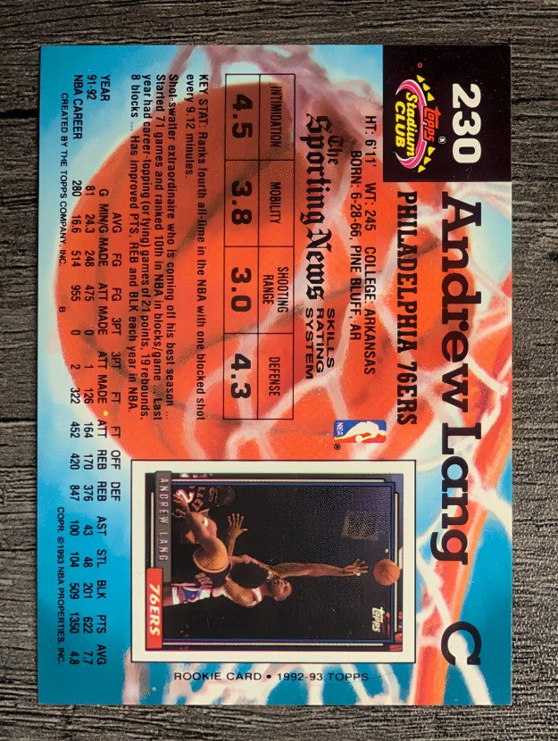 1992-93 Stadium Club #230 Andrew Lang