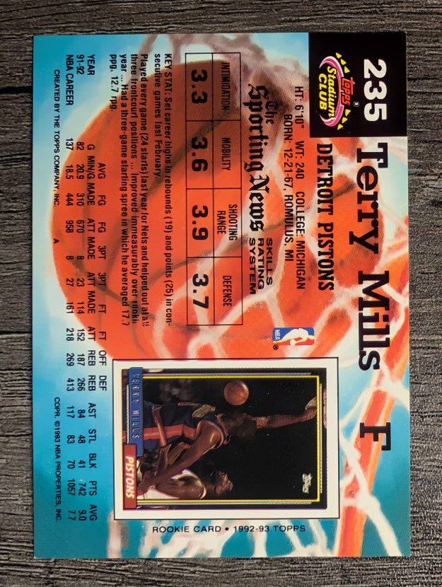 1992-93 Stadium Club #235 Terry Mills