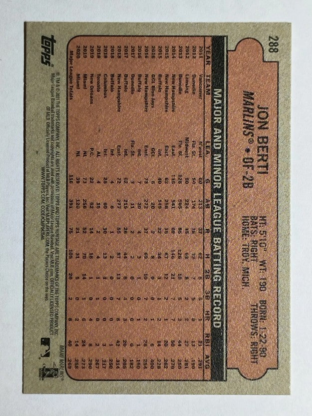 2021 Topps Heritage #288 Jon Berti