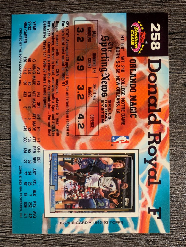 1992-93 Stadium Club #258 Donald Royal