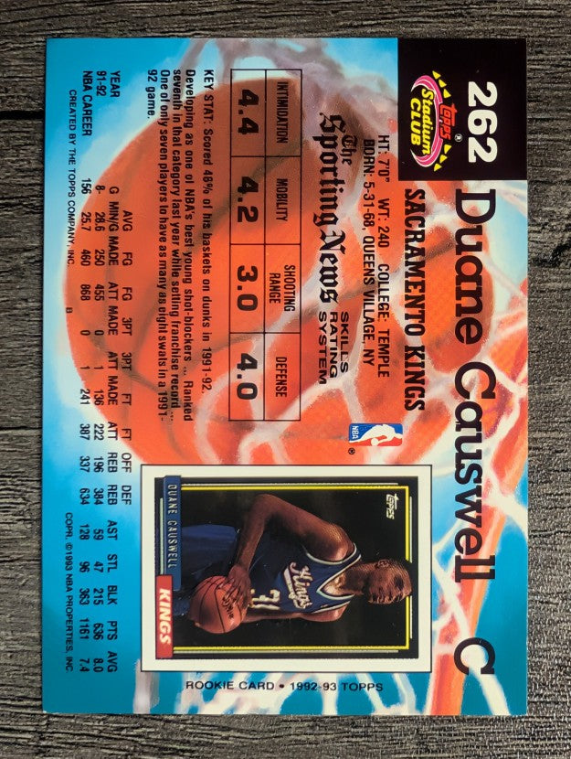 1992-93 Stadium Club #262 Duane Causwell