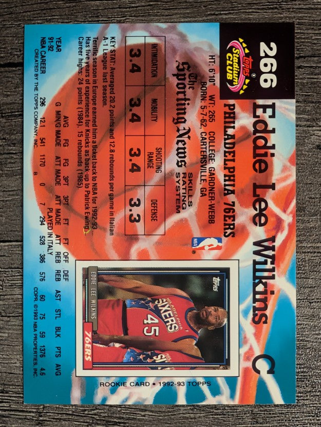 1992-93 Stadium Club #266 Eddie Lee Wilkins