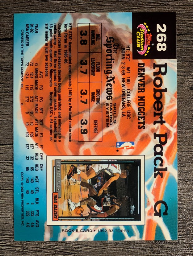 1992-93 Stadium Club #268 Robert Pack