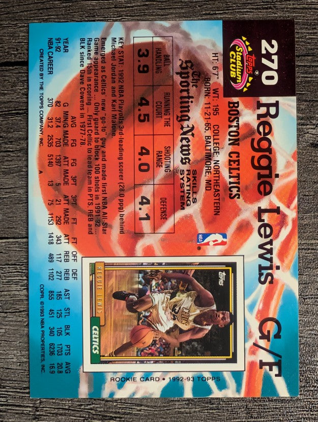 1992-93 Stadium Club #270 Reggie Lewis