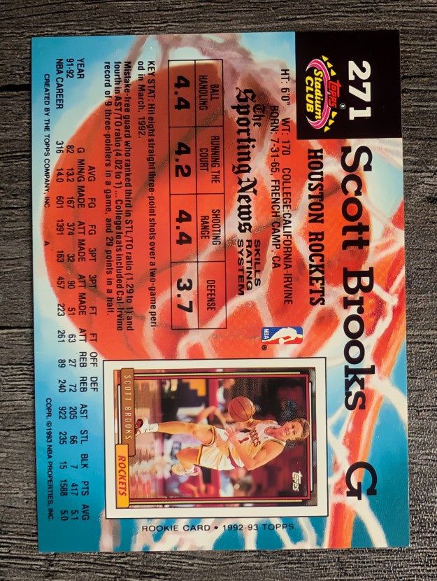 1992-93 Stadium Club #271 Scott Brooks