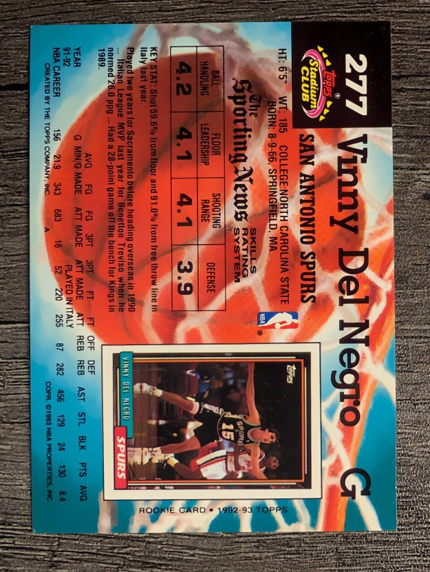 1992-93 Stadium Club #277 Vinny Del Negro