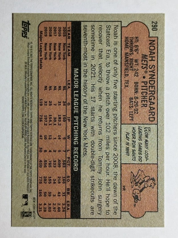 2021 Topps Heritage #290 Noah Syndergaard