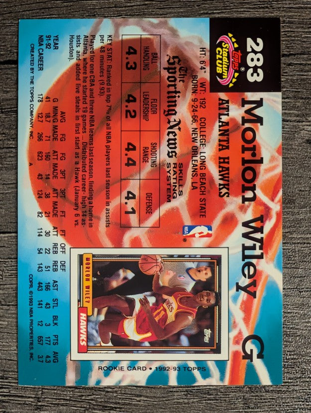 1992-93 Stadium Club #283 Morlon Wiley