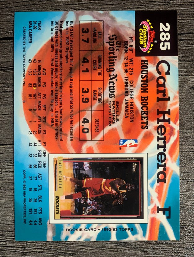 1992-93 Stadium Club #285 Carl Herrera