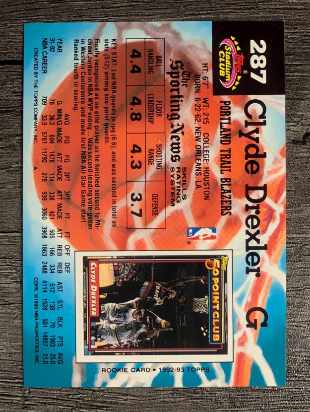 1992-93 Stadium Club #287 Clyde Drexler