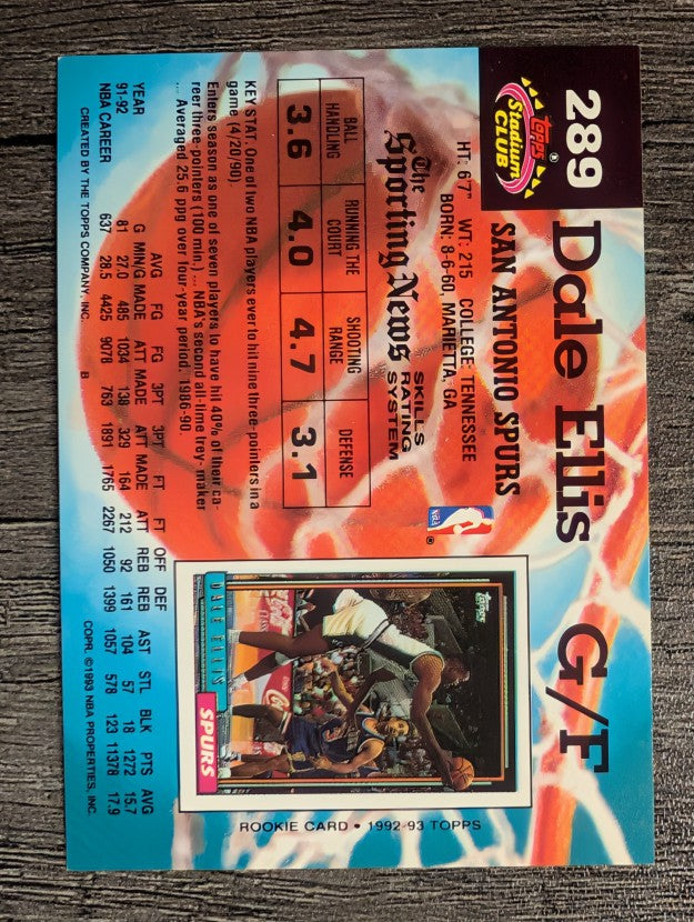 1992-93 Stadium Club #289 Dale Ellis