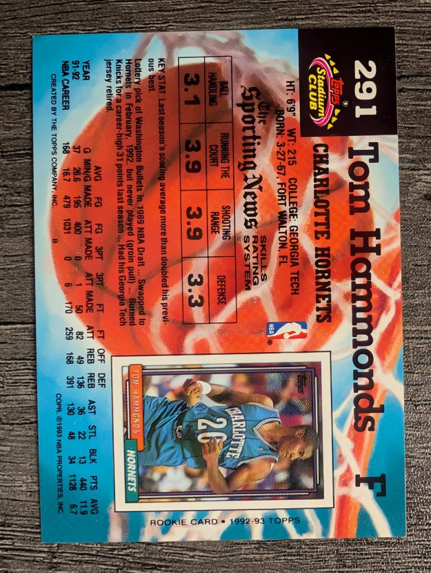 1992-93 Stadium Club #291 Tom Hammonds