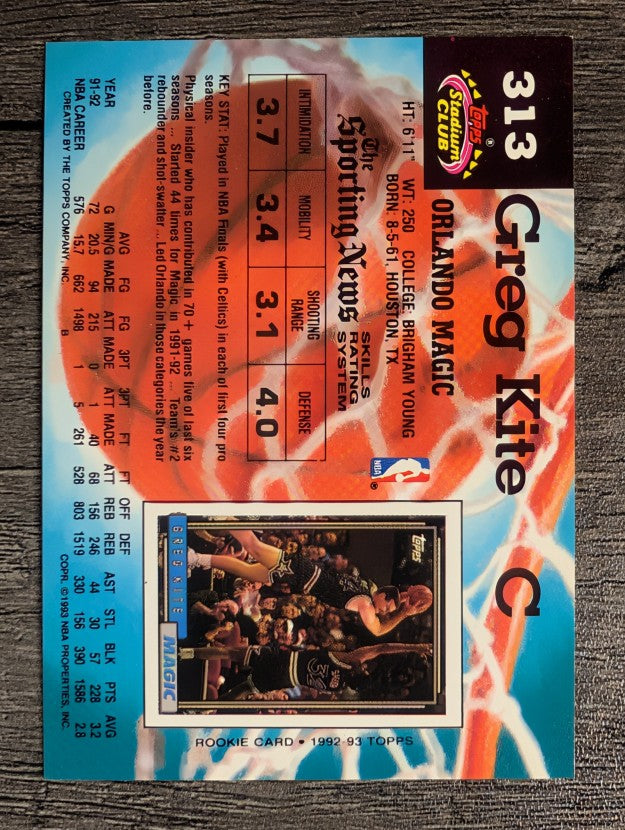 1992-93 Stadium Club #313 Greg Kite