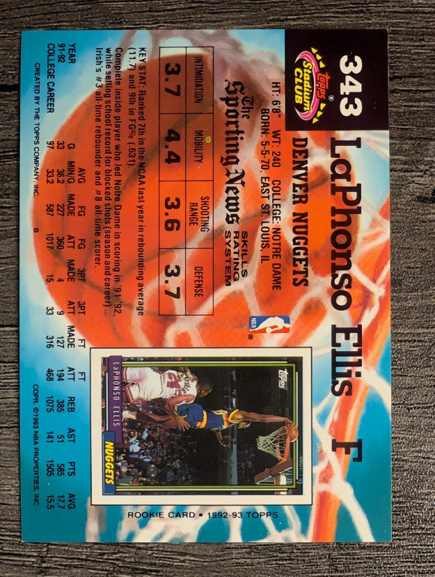 1992-93 Stadium Club #343 LaPhonso Ellis RC