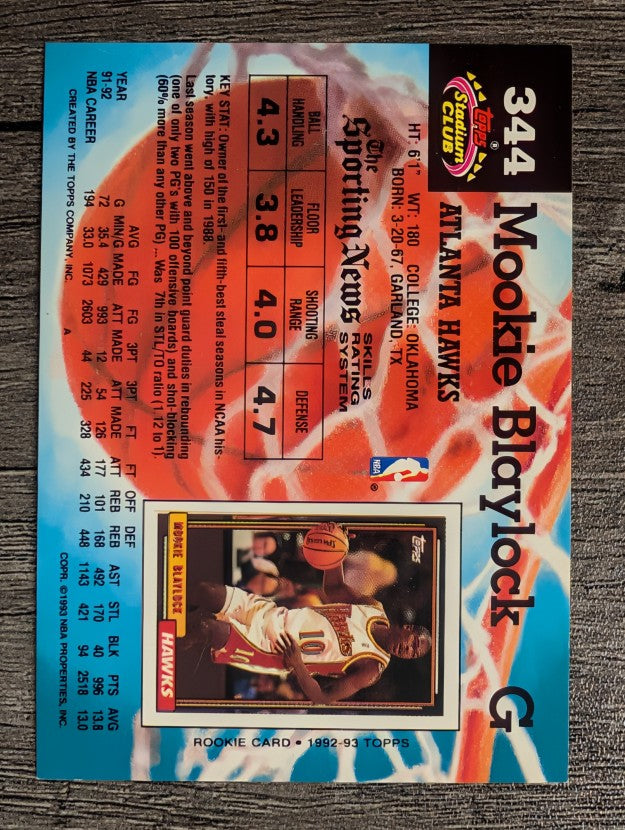 1992-93 Stadium Club #344 Mookie Blaylock