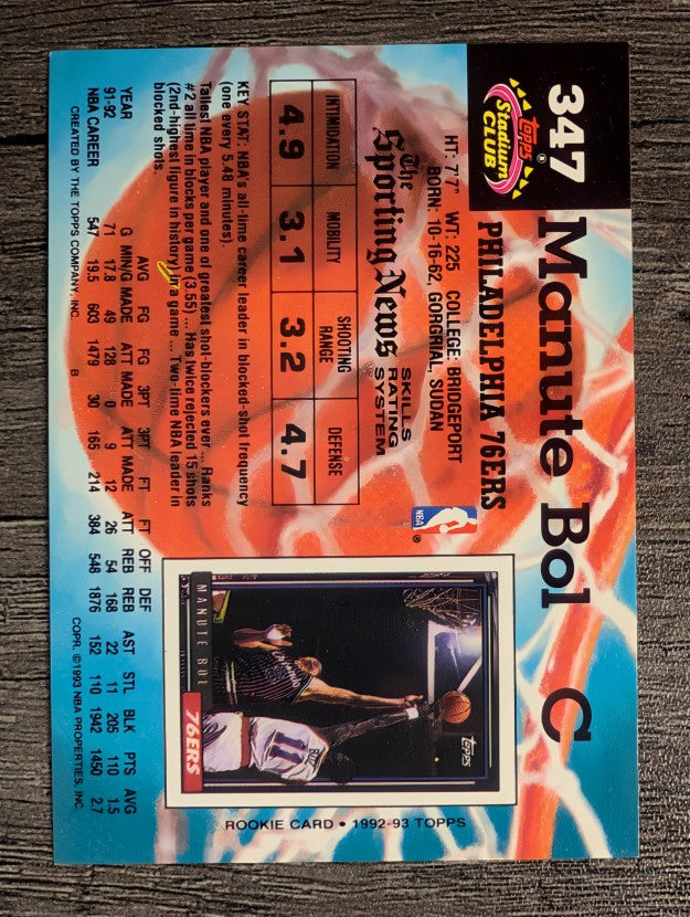 1992-93 Stadium Club #347 Manute Bol