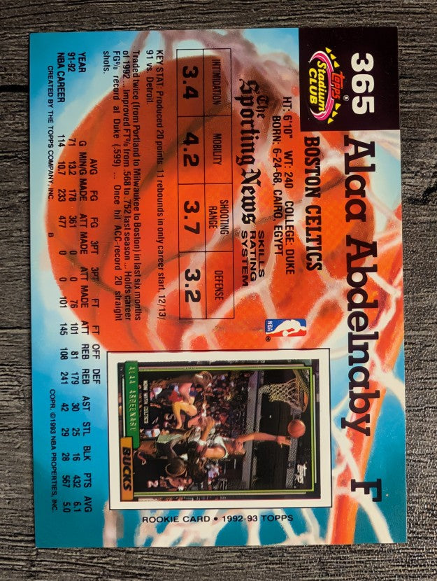 1992-93 Stadium Club #365 Alaa Abdelnaby