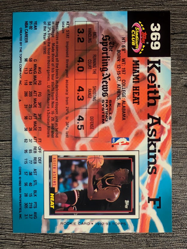 1992-93 Stadium Club #369 Keith Askins