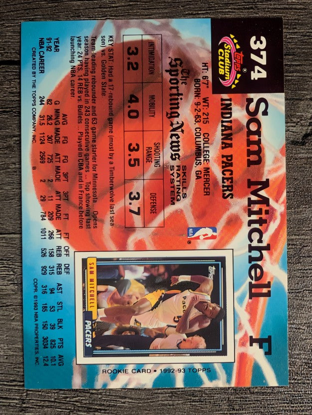 1992-93 Stadium Club #374 Sam Mitchell