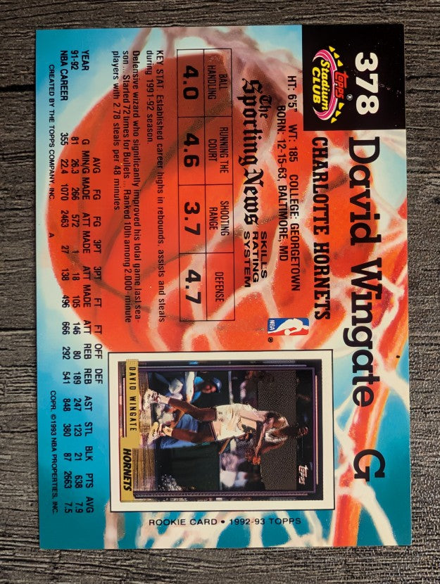 1992-93 Stadium Club #378 David Wingate