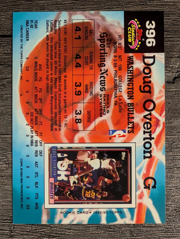 1992-93 Stadium Club #396 Doug Overton