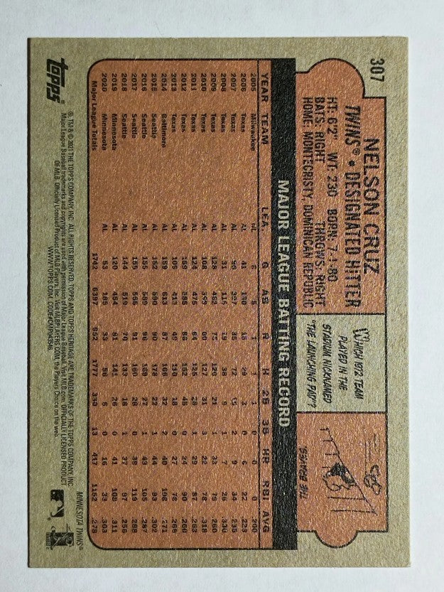 2021 Topps Heritage #307 Nelson Cruz