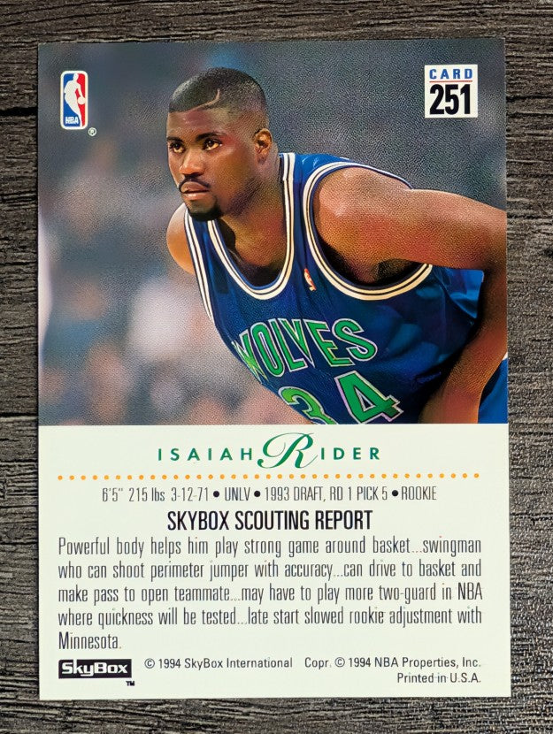 1993-94 SkyBox Premium #251 Isaiah Rider RC