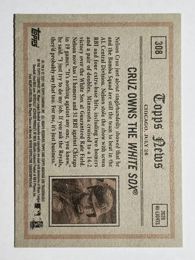 2021 Topps Heritage #308 Nelson Cruz IA