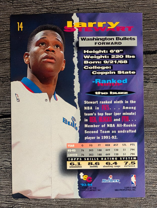 1993-94 Stadium Club #14 Larry Stewart