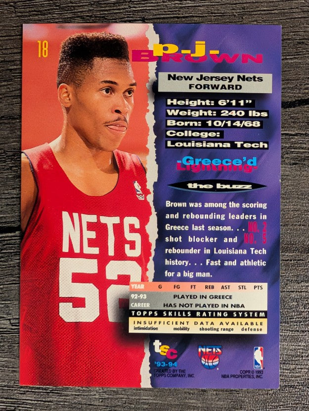 1993-94 Stadium Club #18 P.J. Brown RC