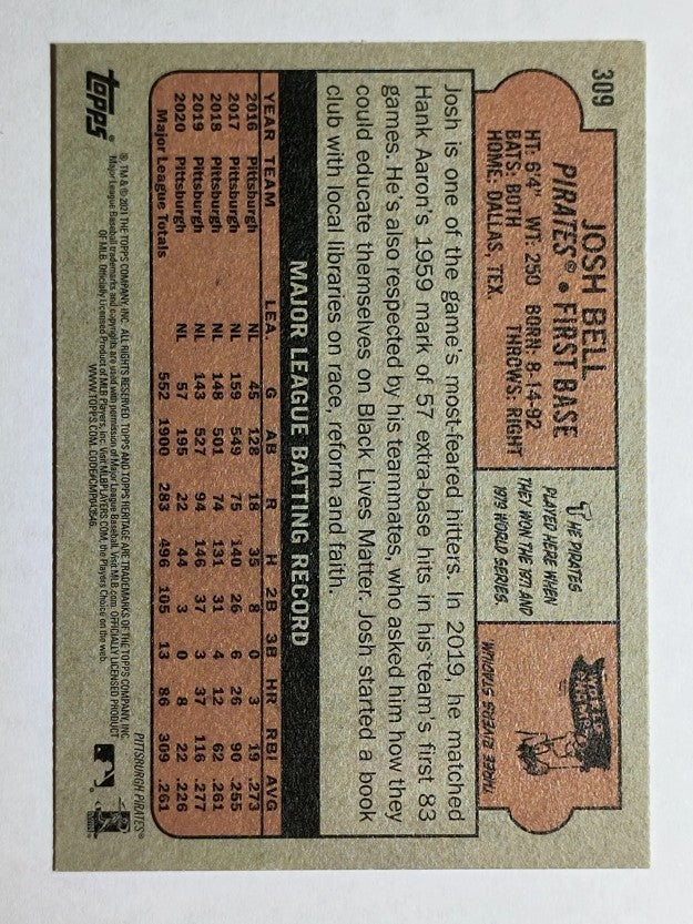 2021 Topps Heritage #309 Josh Bell