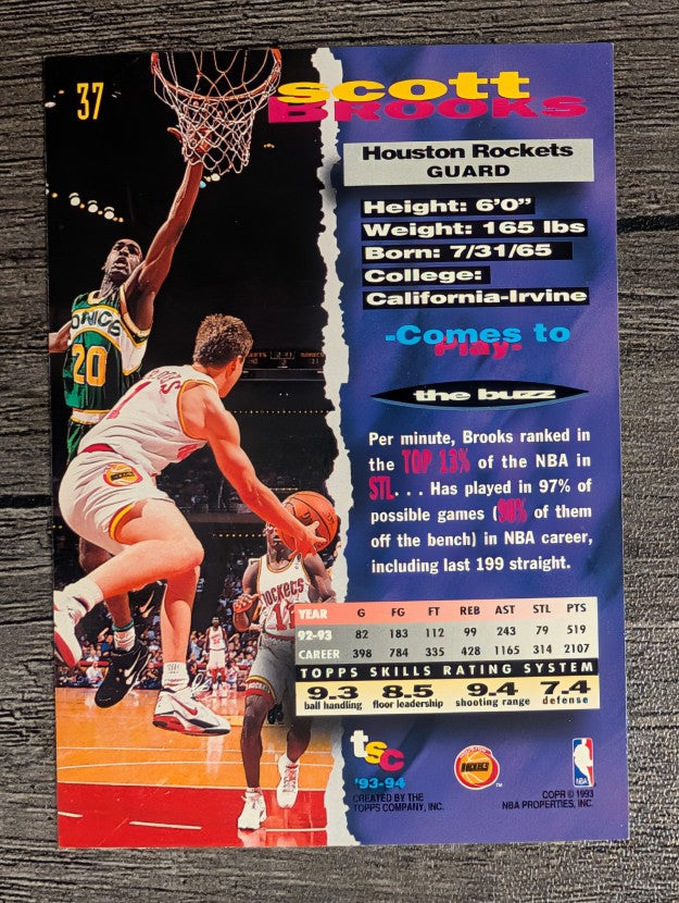 1993-94 Stadium Club #37 Scott Brooks