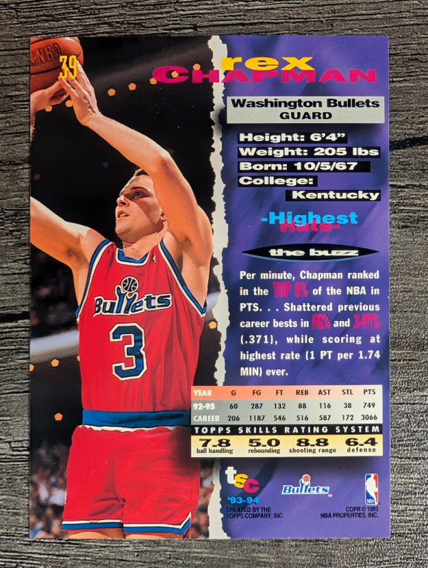 1993-94 Stadium Club #39 Rex Chapman