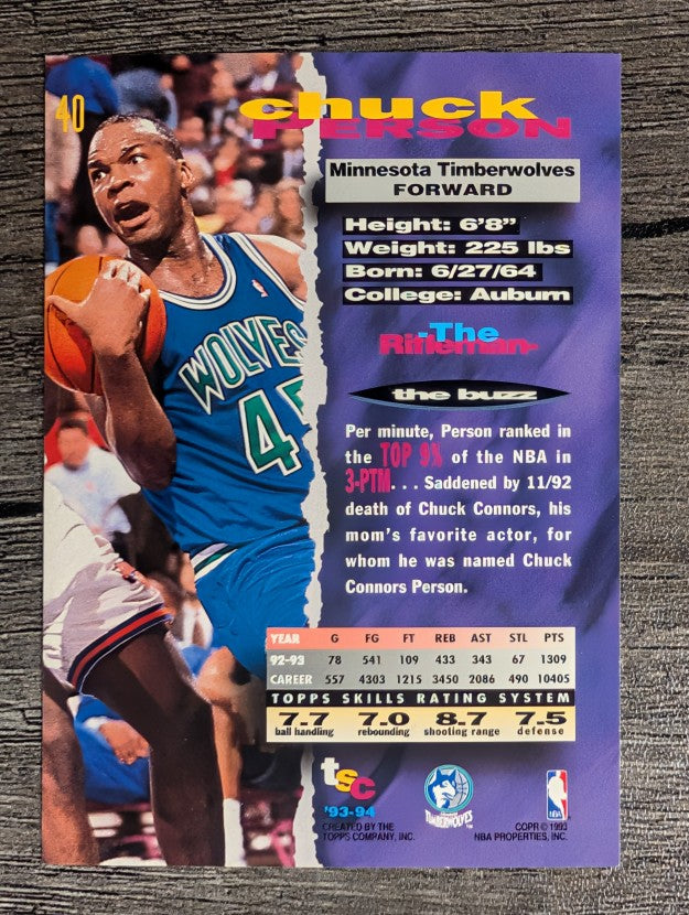 1993-94 Stadium Club #40 Chuck Person