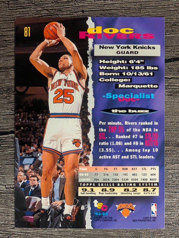 1993-94 Stadium Club #81 Doc Rivers