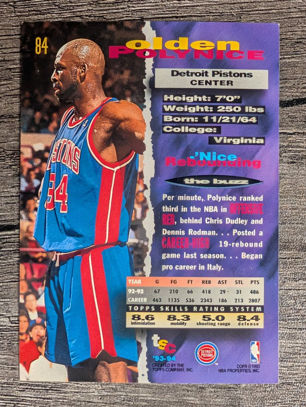 1993-94 Stadium Club #84 Olden Polynice