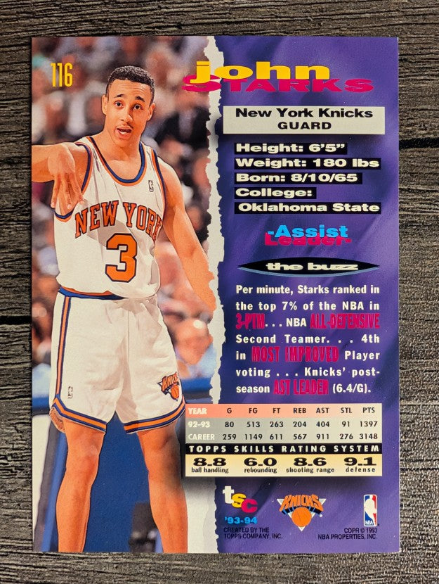 1993-94 Stadium Club #116 John Starks