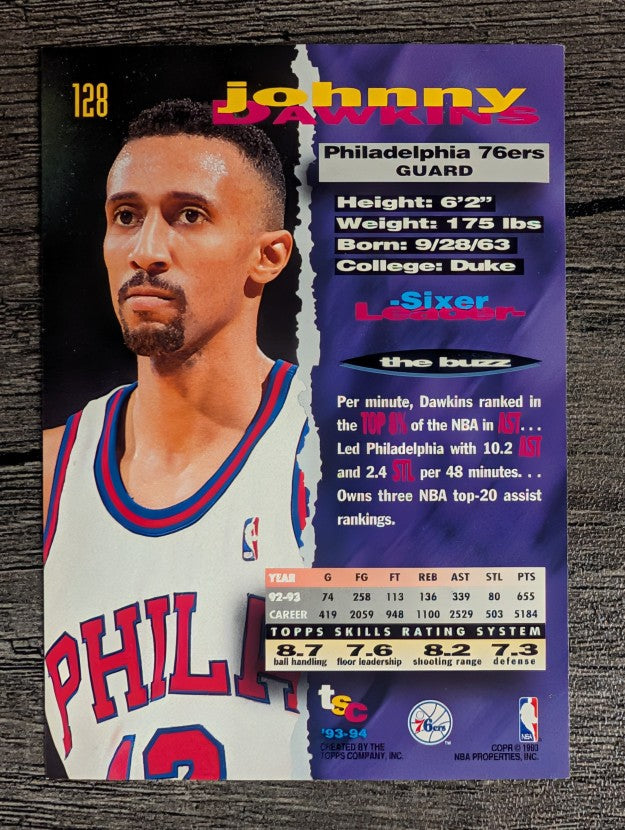 1993-94 Stadium Club #128 Johnny Dawkins