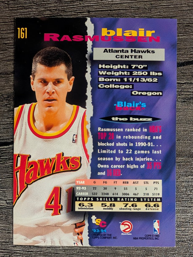 1993-94 Stadium Club #161 Blair Rasmussen