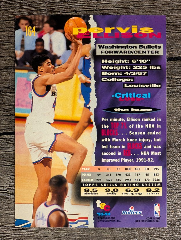 1993-94 Stadium Club #164 Pervis Ellison
