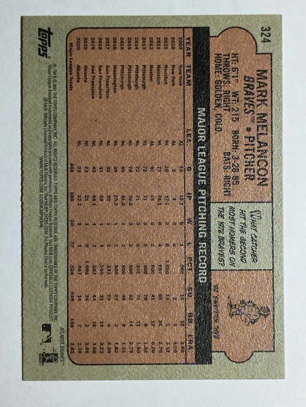 2021 Topps Heritage #324 Mark Melancon
