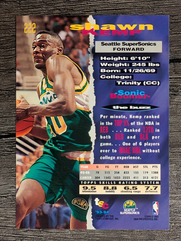 1993-94 Stadium Club #222 Shawn Kemp